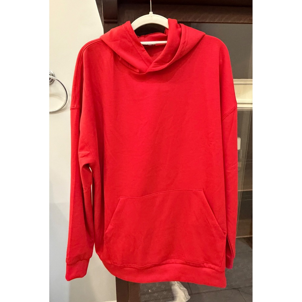 Zenana Womens Red Hoodie and Jogger Lounge Set Size Large ROT-4072A